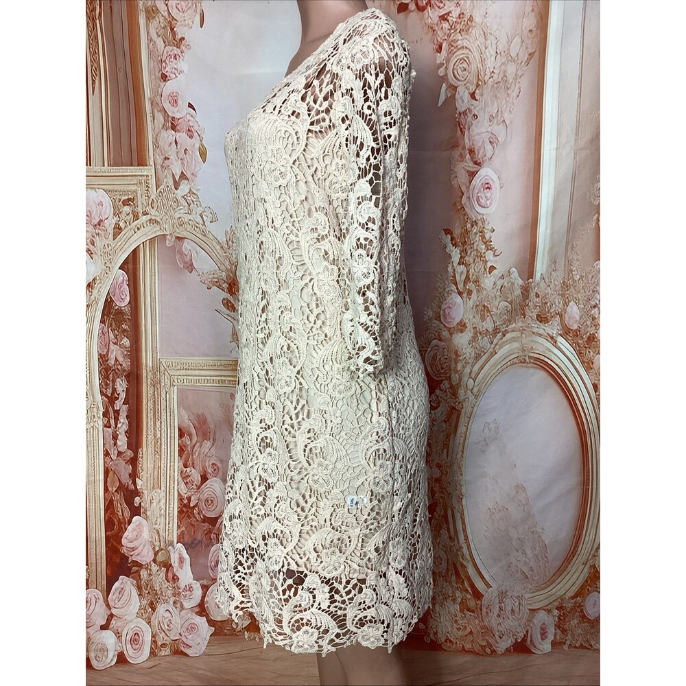 Cato Lace Sheath Dress Blush Pink 3/4 Sleeve Lined Women’s Size 10 - Picture 5 of 9